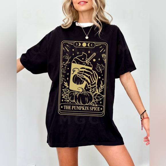 Comfort Colors Pumpkin Spice Late Tarot Card shirt - Picture 5 of 9